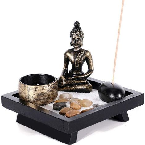 Statuette Bouddha Porte-Encens et Bougie Chaleur Décoration Intérieure Cadeau Zen (1/5)
