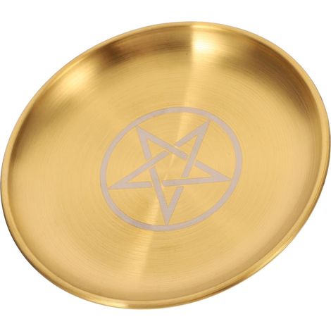 Gold Pentagram Metal Jewelry Dish, Decorative Halloween Theme (1/5)