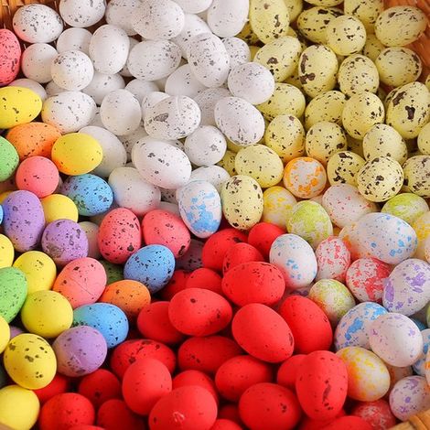 250 Mini-Ostereier 2x2,5cm – Gesprenkelte, kleine Deko-Spielzeuge (1/5)