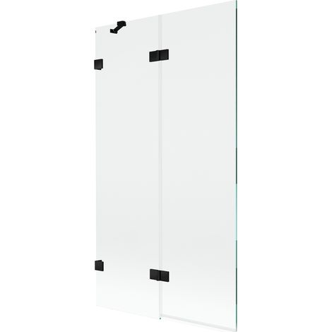 Mexen Lunar paroi de baignoire à 2 volets gauche 100 x 150 cm, transparent, noir - 897-100-100-70-00-L (1/5)