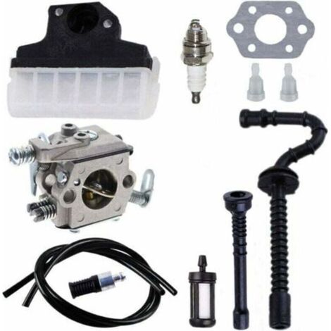 Carburateur + Filtre à air + Bougie d’Allumage + Tuyau d’Essence/d’Huile pour Tronçonneuse STIHL 021 023 025 MS210 MS230 MS250 Carburateur, (1/4)