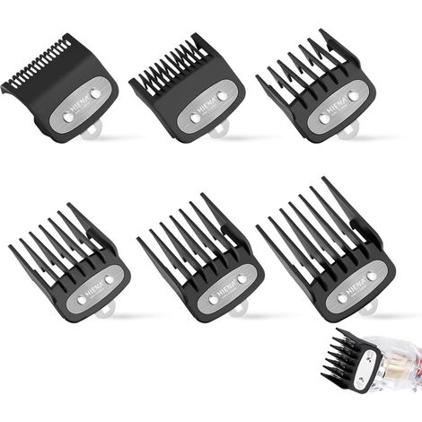6 Pcs Hair Clipper Combs Hair Clipper Comb Comb Black ABS Hair Clipper Comb for Gradient and Precise Cutting, Men Hair Styling Accessories (1/5)