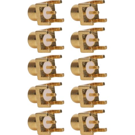 10 pièces embases MCX femelles à souder sur carte PCB, connecteur 4 broches, matériau OFC, impédance 50 ohms (1/5)