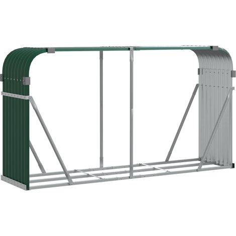 Maison Exclusive - Leñero de acero galvanizado verde 234x45x100 c