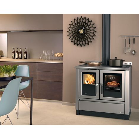 Cuisinière à bois encastrable raccordable - LA NORDICA Venezia.16 8.3 kW Blanc (1/3)