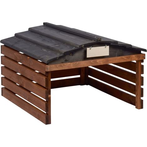 dobar, Garage per Robot Tosaerba con Tetto Rimovibile, tettoia per Auto, 78,5 x 74 x 52,5 cm, Abete Rosso (1/5)