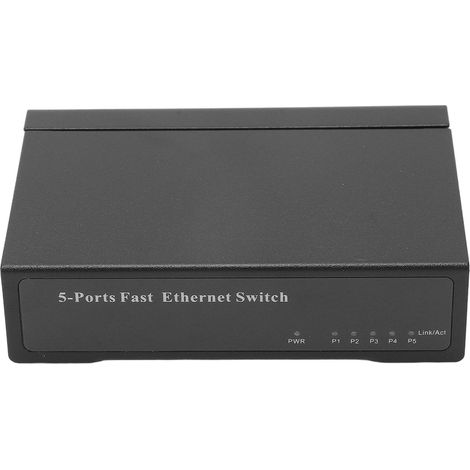 Switch Ethernet de bureau 100Mbps 5 ports, non géré, prise américaine 100-240V, idéal pour réseau domestique et bureau. (1/5)