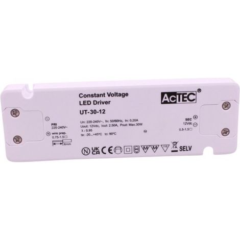 Alimentatore Trasformatore Ultra Slim 12V Tensione Costante CV (30W)