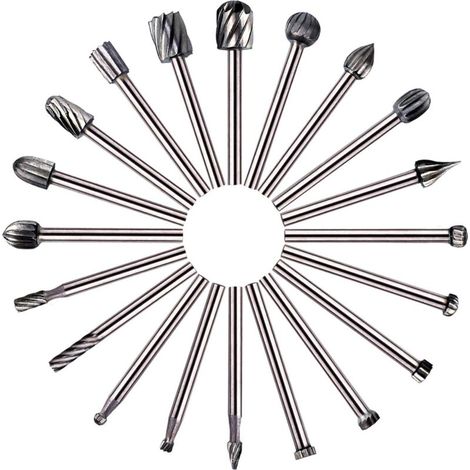 Rotary Cutter - 20pcs HSS Router Bits, Woodworking Milling Cutter, Woodworking Milling Tool with 3mm Shank/Rotary Tool Accessories for DIY Carpentry Engraving (1/5)