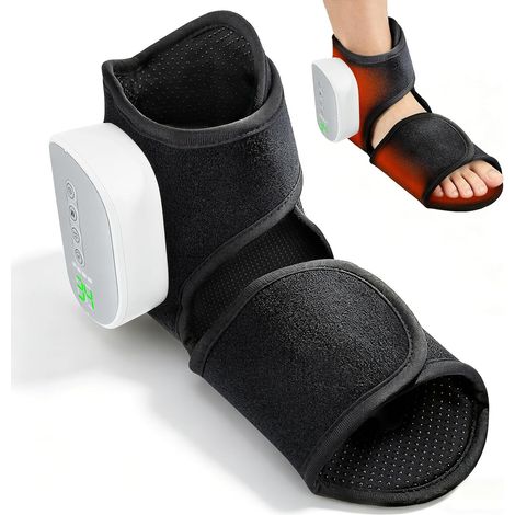 Masseur de pieds avec 2 airbags et 4 modes, appareil de massage électrique pour la plante du pied et la cheville avec 4 niveaux de chaleur (40-55 °C), batterie 3000 mAh, sans fil, minuterie de 15 min (1/5)