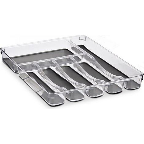 Kinvara Organisateur de tiroirs gris transparent six compartiments