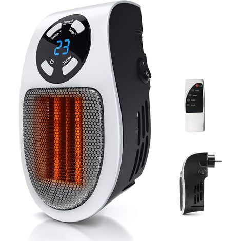 LaBlanc - Radiateur Mobile Soufflant Céramique,Chauffage à Prise avec Télécommande et Thermostat,max. 500 W,Pour des pièces jusqu’à 13 m², Blanc (1/5)