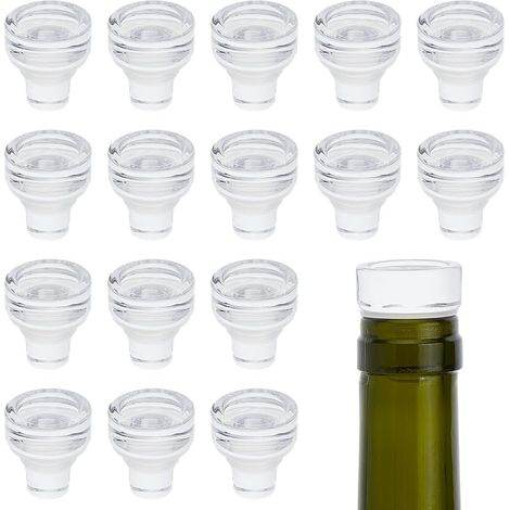 16 pièces Bouchon de Bouteille de Vin Bouchon de Bouteille Bouchon de Vin en Verre Bouchons de Bouteille Bouchons de Vin Réutilisables Scellant Les Bouchons de Bouteille (1/5)