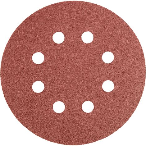 Klett-Schleifscheiben 125 mm, P120, 5 Stück, mit 8 Löchern (1/5)