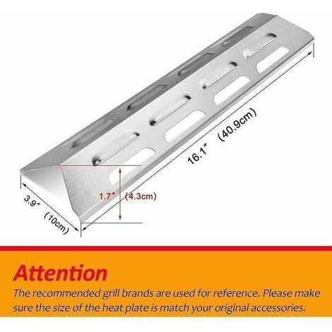Ensemble de quatre écrans thermiques de rechange de 40,6 cm (16 pouces) pour diffuseurs de flamme en acier inoxydable pour barbecues à gaz Ultar, Blooma, Outback, Kenmore, Master Forge, Perfect Flame (1/4)