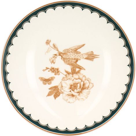 6 x assiettes creuses BOTANIC - Porcelaine - 21cm - Novastyl