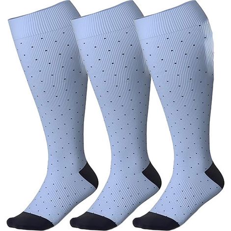 paia di calze a compressione taglie forti per uomo e donna, polpaccio largo, calze extra large al ginocchio, calze a compressione per corsa e sport, blu (1/5)