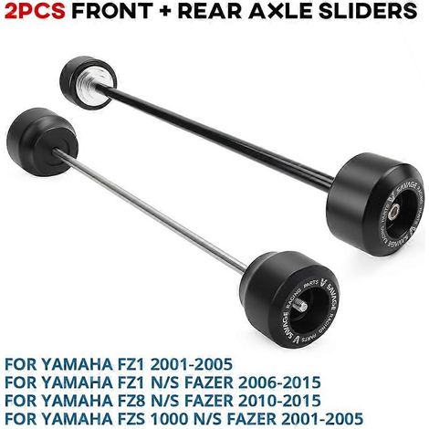 Aplicable a YAMAHA FZ1 FZ6 FZ8 N/S Fazer XJR 1300 TDM900 Bulldog 1100 XT1200Z Protector anticaída para eje de horquilla de rueda delantera (delantero y trasero) (1/5)