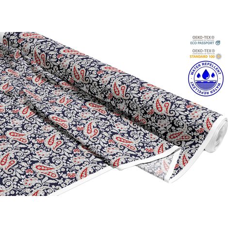 TESSUTI DECORATIVI PER ESTERNI OXFORD - motivo orientale rosso e bianco I DR168 (1/5)