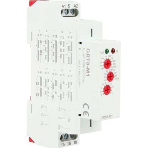 FoctroRelais de temporisation multifonctionnel GRT8-M1 avec 10 fonctions Montage sur rail DIN AC 230V (1/5)