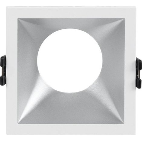 Aro Downlight Empotrable Cuadrado - Bajo UGR - Corte 75 X 75mm - Plata