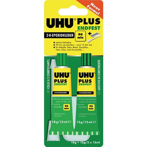 UHU Endfest adhesivo epoxi transparente 15 ml duradero