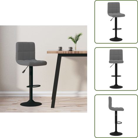 The Living Store Taburete de cocina de terciopelo gris oscuro - Asiento de terciopelo