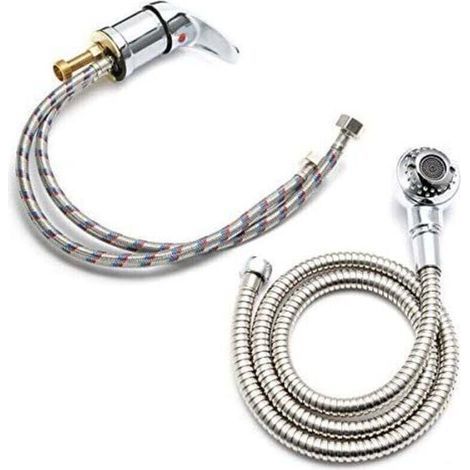Mitigeur de Douche Douchette et Lavabo Robinet Salle de Bain Chromé (1/4)