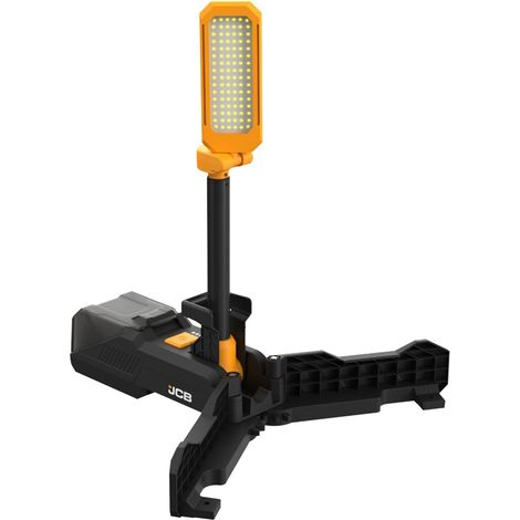 JCB Akku LED Baustrahler SL-DUO-FOLD 18 V 6000 Lumen 4 Stufen 270° Schwenkkopf höhenverstellbar bis 1,7 m (1/5)