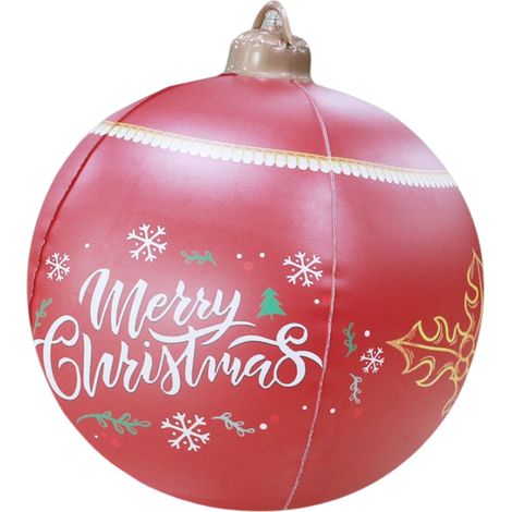Boule De Noel Gonflable - 60 Cm - Pour Decoration Interieure Et Exterieure - Rose - Lot De 1 (1/5)