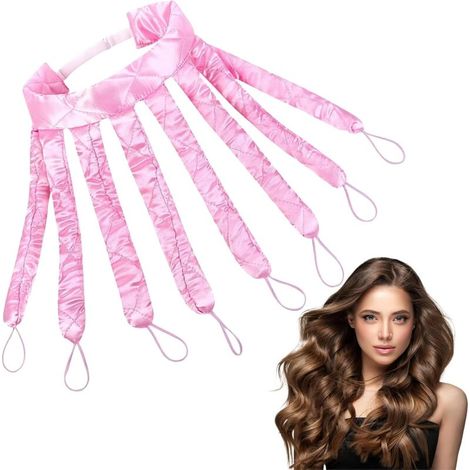 Bandeau pour bigoudis sans chaleur, bigoudis sans chaleur pour la nuit, boucles sans chaleur Octopus, bandeau en satin doux (1/5)