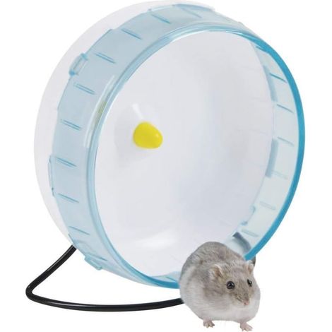 roue pour hamster en plastique pp ø20 cm blanc/bleu kerbl - roue pour hamster en plastique pp ø20 cm blanc/bleu kerbl (1/5)