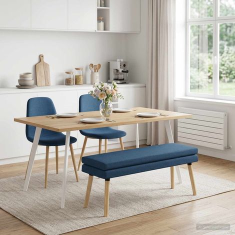 vidaXL Banc à double couche Bleu 110 x 40 x 47 cm Tissu (1/5)
