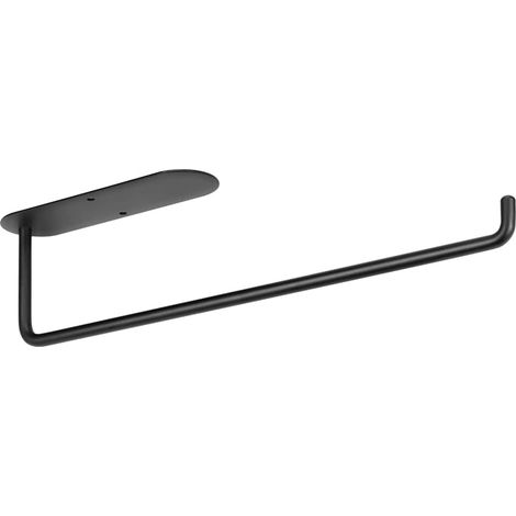 BEBUSINGOTO Papierhandtuchhalter für unter den Schrank, selbstklebend oder zum Schrauben, Papierhandtuchhalter für Küche, Bad, Edelstahl 304 (schwarz), Papierhandtuchhalter für den Schrank