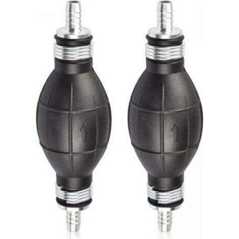 2PCS Pompe à Main Essence en Caoutchouc 8mm - Poire d'Amorçage Carburant pour Voitures, Motos et Bateaux (Noir) - Pompe Manuelle de Transfert (1/4)