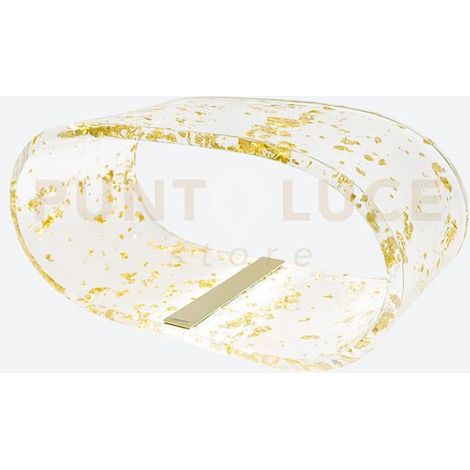 LAMPADA GRANDE FUTURE IN CRISTALLO ACRILICO TRASPARENTE E ORO LED 4200°K / 24 Volt - 12 W/Mt