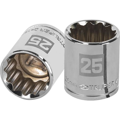 Llave vaso bihexagonal, cuadro 1/2 - 25 mm