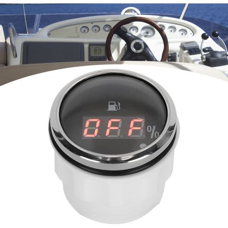 Jauge de niveau de carburant 2 pouces avec affichage numérique LED et alarme lumineuse rouge intelligente pour bateau et voiture, conforme aux normes américaines, noire (1/5)