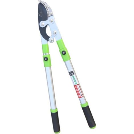 1 Cisaille à haie, lame acier ondulée, manche long, poignée ergonomique, pression réglable, jardinage (1/5)