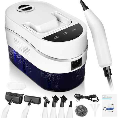 Nettoyeur vapeur 2500W – 3,5-4,5 bars – Réservoir 1200ml – 2 vitesses réglables – 5 têtes de brosse pour nettoyage cuisine et salle de bain