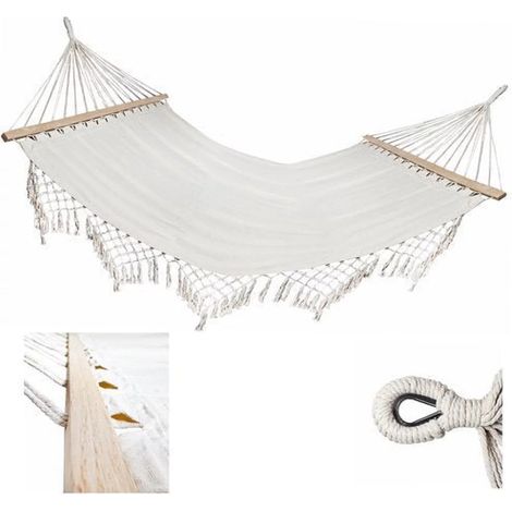 Hamac de jardin TG56032 sur une structure robuste avec franges bohèmes (1/5)