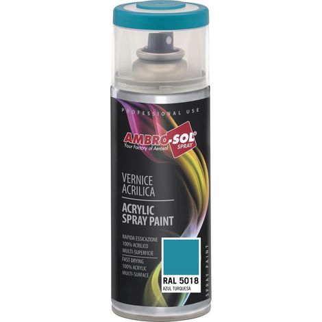 Bomboletta Spray Acrilico Universale 400 ml Blu Turchese Ambrosol 6 Pezzi (1/5)