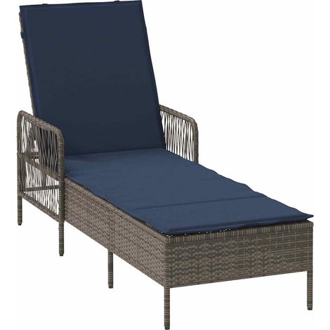 Maison Exclusive - Sonnenliege Grau und Marineblau 200 x 55 x 92