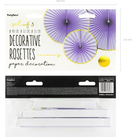 Deliciosas rosetas decorativas, color lila claro (1 paquete / 3 uds.) (1/5)
