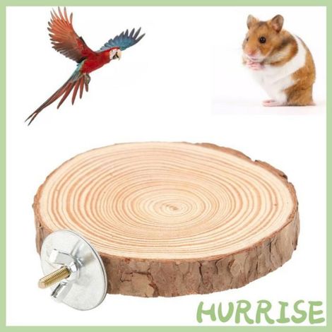 Garosa Plate-forme ronde pour oiseaux Perchoir Rond En Bois Naturel Pour Cage à Oiseaux Et Perroquets. animalerie jouet (1/4)