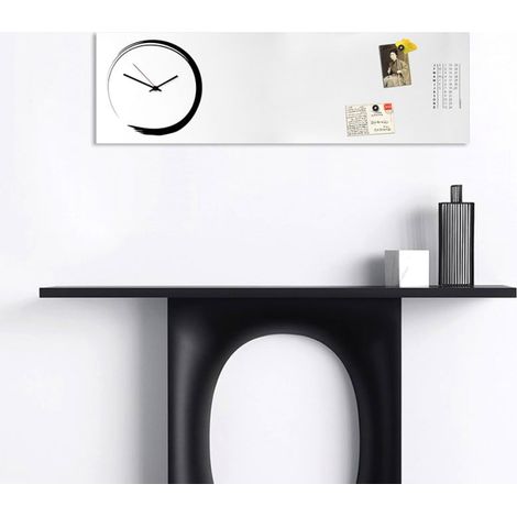 Magnetische Kalender-Wandtafel mit Uhr, horizontal, Design S-Enso - Grau (1/5)
