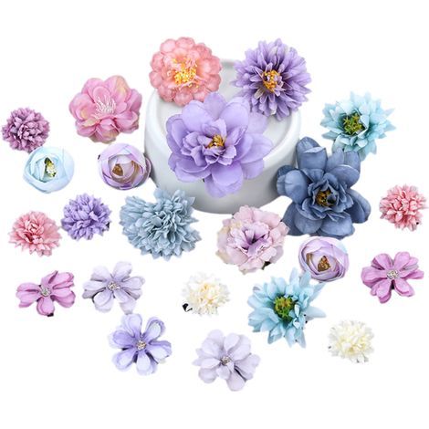 Hair Clip - Fabric Artificial Flower - Vintage Style Wedding Party Bridal Accessory - For Women And Girls - 1 Set (1/4)