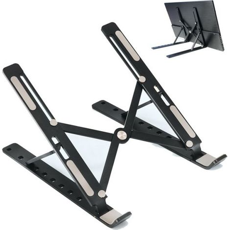 Support pour ordinateur portable pliable et réglable Noir (1/5)