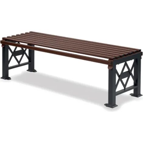 Panca Deimos dritta curva Giochipark acciaio zincato verniciato cm 150x49x47h - Grigio micaceo/Corten - Dritto