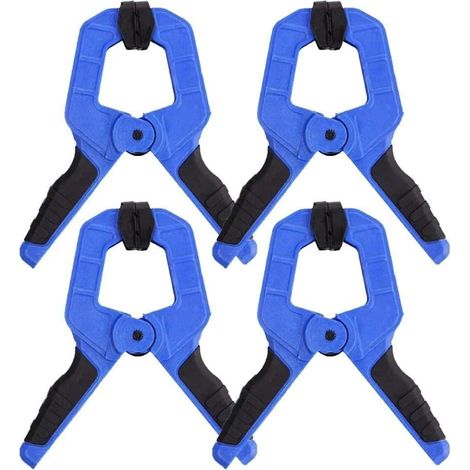 4 pinces A 6" nylon/caoutchouc, mors protégés, déblocage rapide (1/5)
